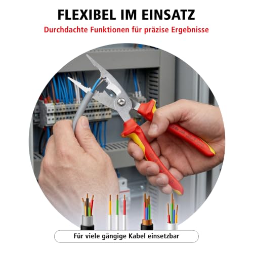 KNIPEX Elektro-Installationszange, VDE-geprüft 200 mm, 13 86 200 – Bild 5