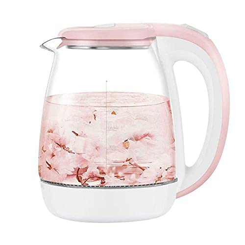 FYHH-JZHY Wasserkocher Aus Glas Mit Led-Beleuchtung ,1.8L Kabelloser Wasserkocher Mit Schnellkochfunktion ,Temperaturregelung ,Abschaltautomatik & Trockengehschutz