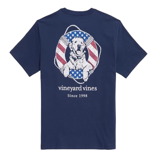 vineyard vines Men's USA Dog Life Ring Short-Sleeve Pocket Tee