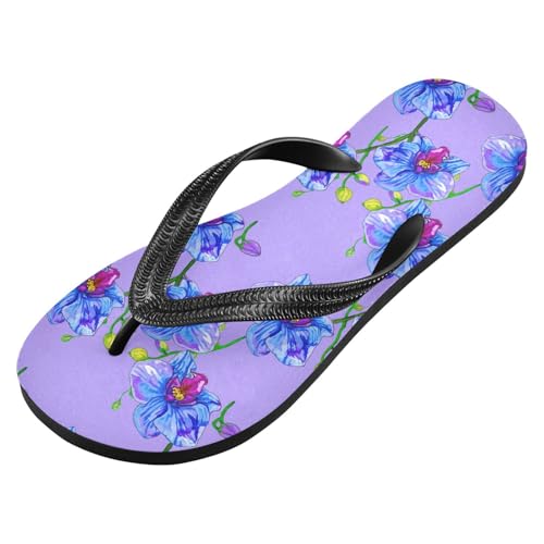 Sinestour Maple Leaf Sketch Orange Orchid Blossom Floral Lightpurple Flip Flops for Beach Thong Sandals Anti-slip Lightweight Beach Slippers for House Indoor Outdoor2