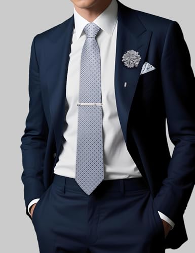 Image of DiBanGu Silk Pre-tied Ties for Men Formal Adjustable Necktie Set