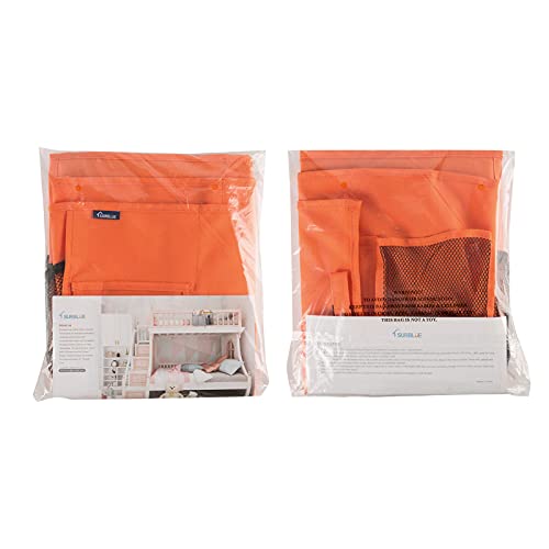 Image of Surblue Caddy Hanging Organizer Bedside Storage Bag for Bunk and Hospital Beds, Dorm Rooms Bed Rails(8 Pockets),Orange