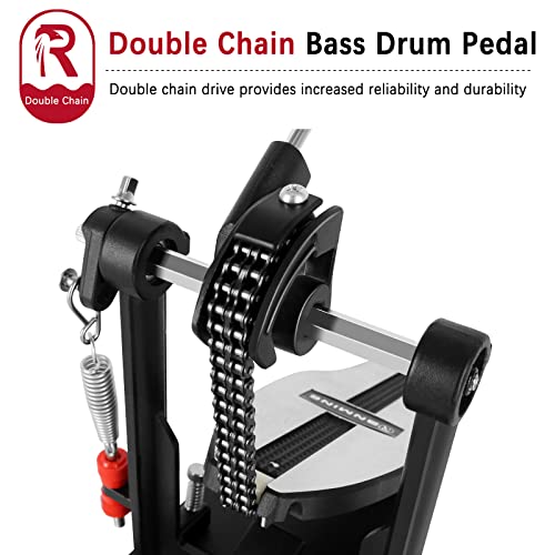 Ranming Single Bass Drum Pedal,Double Chain Bass Drum Pedal,Felt Beater Head Kick Pedal,Large Fram Single Kick Bass Drum Pedal For Drum Set And Electronic Drums . #TOP2