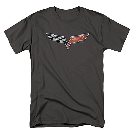 Popfunk Chevy Corvette Convertible Racing Logo GM Car T Shirt & Stickers (X-Large)