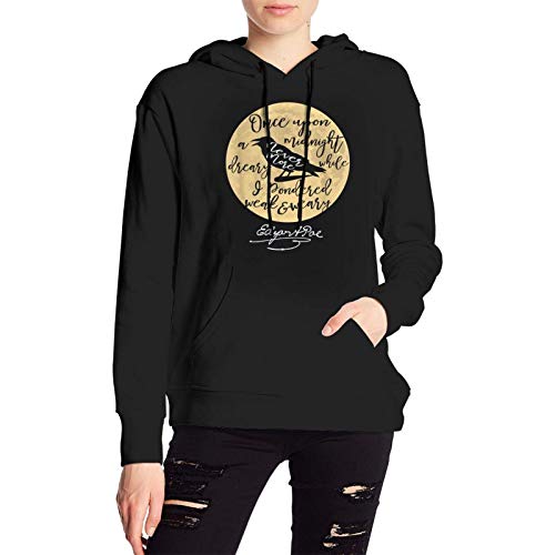 Pullover Damen Hoodie Gothic Edgar Allan Poe The Raven Literary Woman's Sweater Hoodie Sweatshirt Hooded Long Sleeve