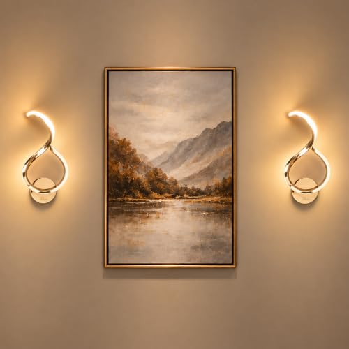 Image of Murphy Luxora Elegant LED Wall Lamp for Home - 2 Years Warranty - Modern Aluminium Light with 3 Color Modes (French Gold, Pack of 2)