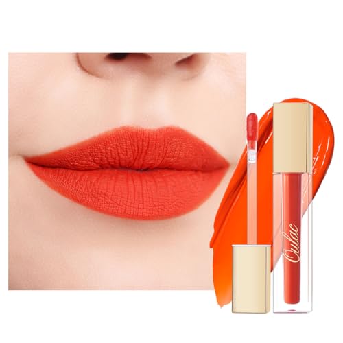 Oulac Makeup Kissproof Liquid Lipstick, Matte Lipstain, Summertime Kiss, Orange, Coral, Red, Transfer Proof, Long Lasting, Creamy Formula, Highly Pigmented