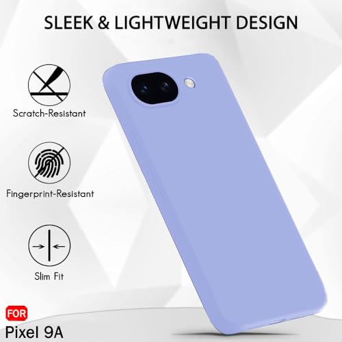 Image of TheGiftKart Genuine Liquid Silicone Back Cover Case for Google Pixel 9A | Soft Micro-Fibre Lining Inside | Camera Protection Bump | Shockproof Back Cover Case for Google Pixel 9A (Silicone, Iris)