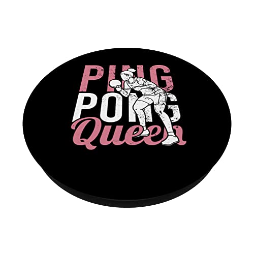 Ping Pong Player Girl Women Women Outfit! Table Tennis PopSockets Adhesive PopGrip, Black - Image 2