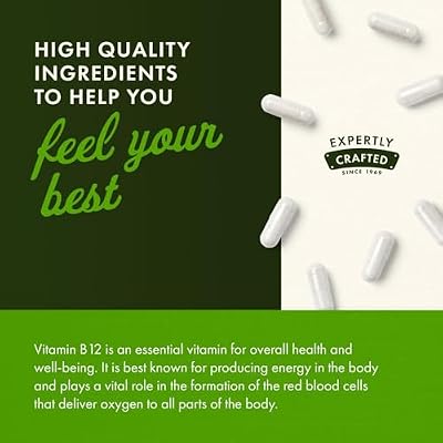 Swanson Vitamin B12 Cyanocobalamin Energy and Nervous System Supplement for Adults Seeking Metabolic and Heart Health Support - 500 mcg (250 Vegan Capsules)