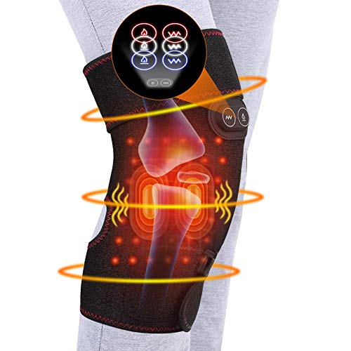 DOACT Knee Heating and Massager Pad, Knee Brace for Arthritis Pain, Knee Warmers Heat Wrap for Knee Support (New Heat and Massage Knee Pad 1 Pic)