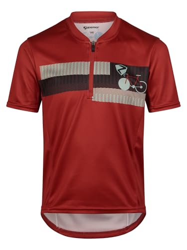 Ziener NESPI - Maillot de Ciclismo para niños, de montaña, de Carreras, Transpirable, de Secado rápido, elástico, sin Mangas, Color Rojo ámbar, 176