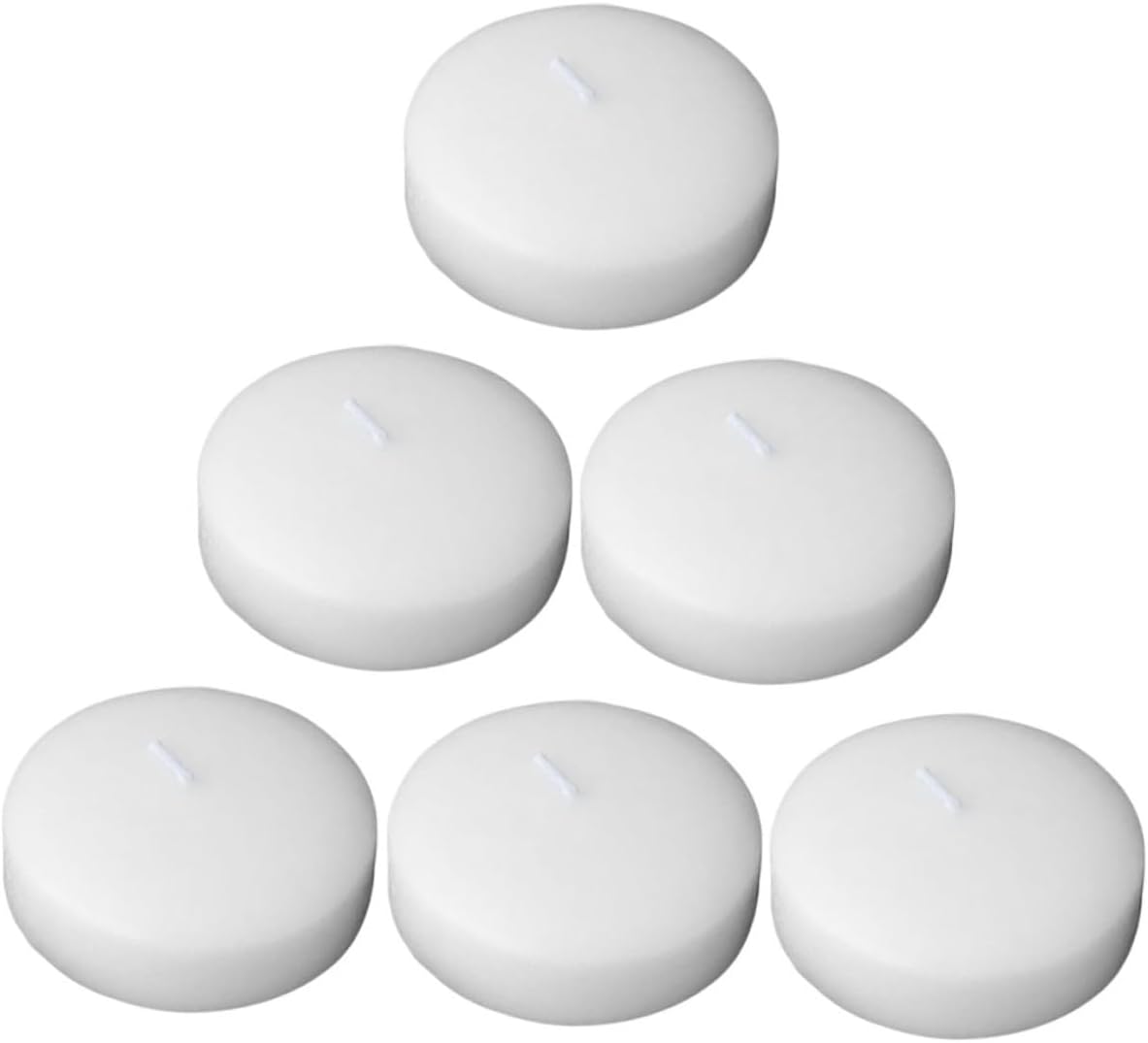ABOOFAN 6pcs Unscented Small Floating Candles 4.5x2.5cm Hand-Poured Wax Party Supply for Wedding, Birthday, Romantic Dinner, Pool and Festival Decor