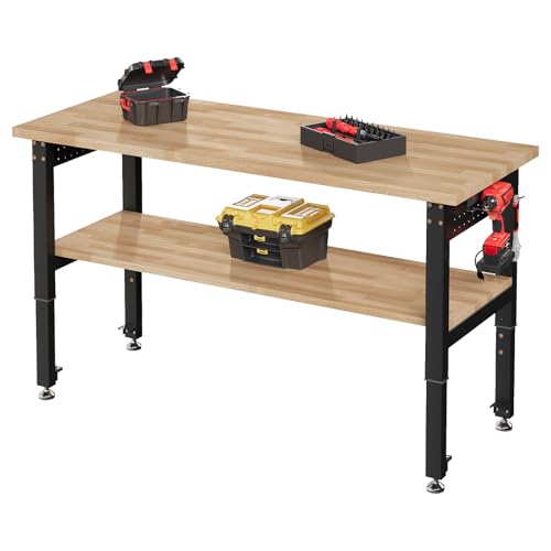 SPECRAFT Adjustable Workbench with Power Outlets