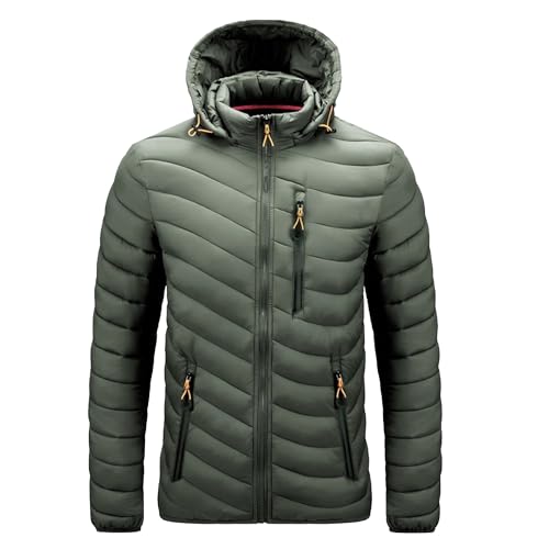 Manteau d'hiver matelassé imperméable homme coupe-vent avec capuche