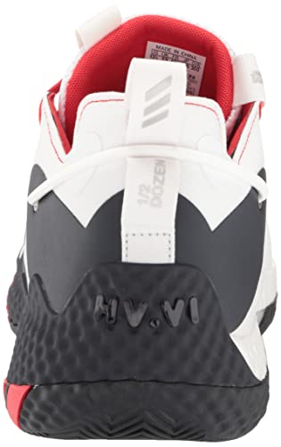 adidas Tênis de basquete unissex adulto Harden Vol. 6, Branco/vermelho vívido/tinta, 10 Women/9 Men