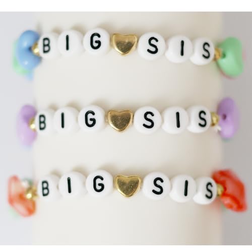 Taouzi Big Sister Bracelet Big Sister Gift Handmade Colorful Beaded Bracelets Birthday Jewelry Gifts 3Pcs4