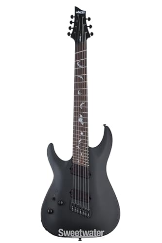 Schecter Damien-7 Multiscale Left-handed 7-string Electric Guitar - Satin Black