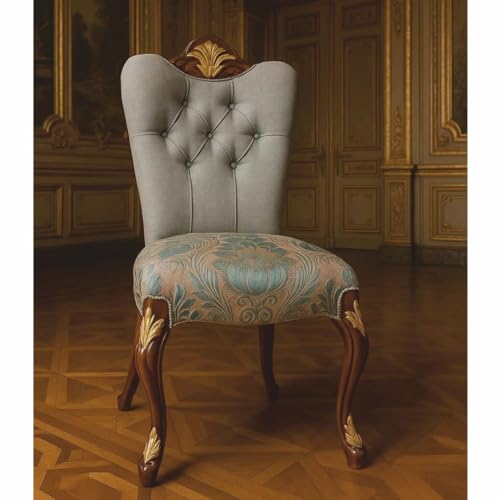 Casa Padrino Chaise de salle à manger baroque de luxe Gris/turquoise/marron/doré – Meuble baroque