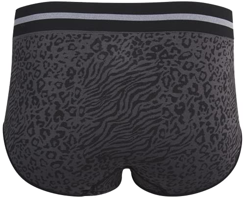 Reebok Women's Underwear – Seamless High Waist Brief Panties (3 Pack), Size Small, Black/Rose/Stripe #TOP4
