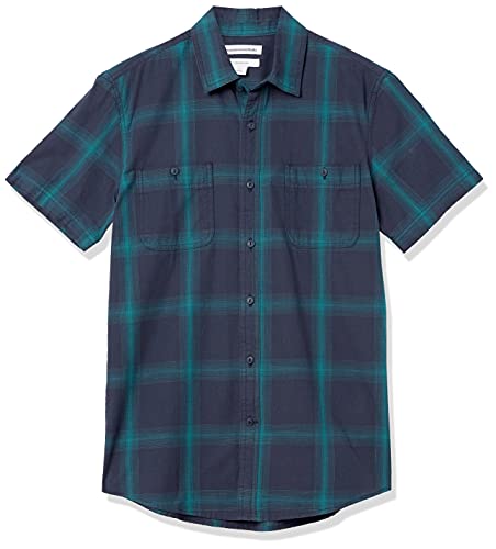 Amazon Essentials Men's Regular-Fit Short-Sleeved Chambray Shirt