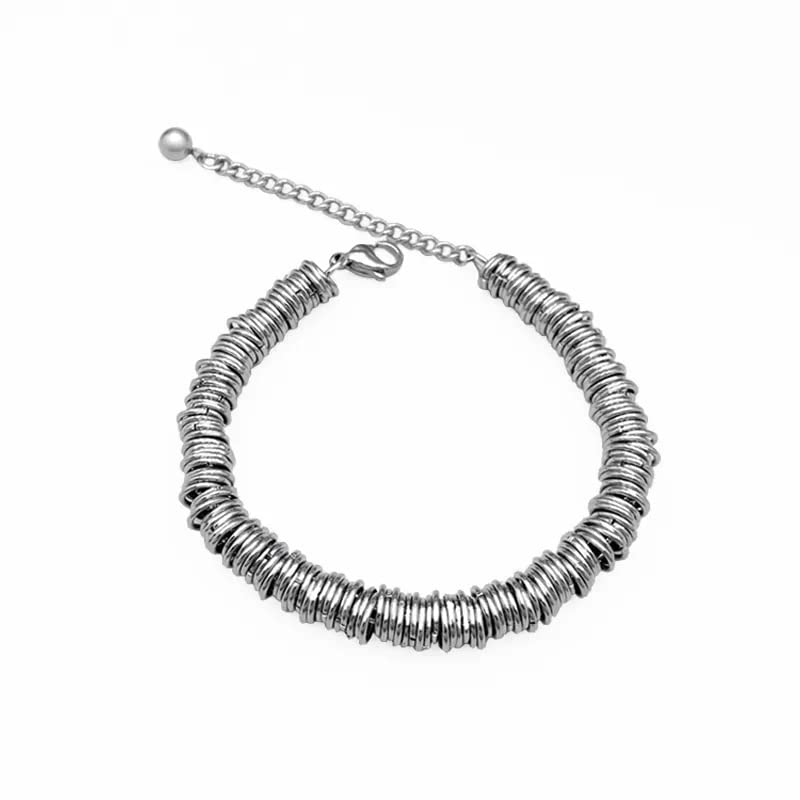 THE MEN THING HOOPLET - 7mm Pure Stainless Steel Bracelet, European Style - 8 inch with Adjustable Lobster Claw Buckle for Men & Boys (B0BFFP3481) Amazon Price History, Amazon Price Tracker
