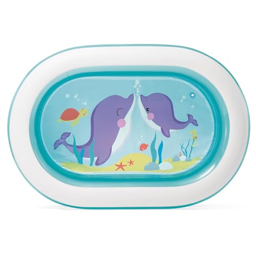 Image of Storio Oval Whale Inflatable Pool for Kids - Multicolor | Baby Swimming Pool for Toddlers | Whale Design Water Play Pool for Balcony, Garden & Outdoor | Safe PVC Splash Tub for Boys & Girls