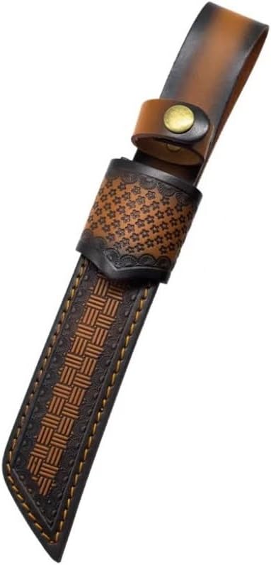 1PC Leather Knife Sheath, Handmade Protective Cover for Belt with Snap Closure Fits for Outdoor Camping, Hiking
