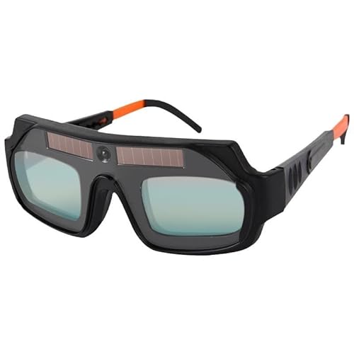 HOMHPLFE Lunettes de Soudeur réglables, Masque de Soudeur Automatique, à énergie solaire avec assombrissement automatique, lentille PC arc électrique, avec jambes réglables, pour Protection des Yeux