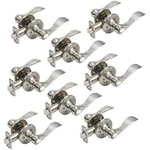 Design House 190876 Springdale 2-Way Adjustable Privacy Door Lever Satin Nickel 8-Pack