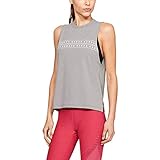 tanque foto Bajo con abertura lateral Under Armour Graphic WM Muscle Tank Tanque, Mujer, Gris (Tetra Gray Light Heather/White 015), L