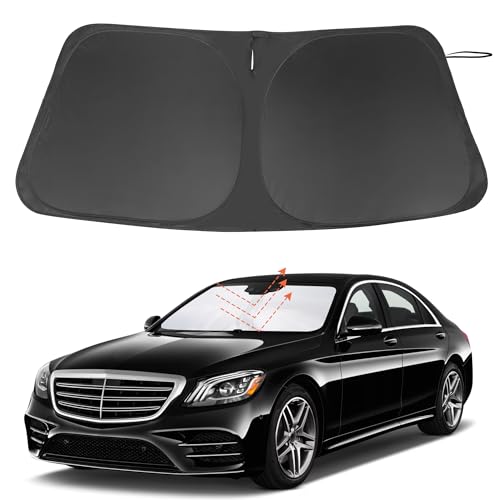 Image of Windshield Sun Shade Custom Fit for 2016-2022 Mercedes Benz GLC Accessories Foldable Sunshade Sun Blocker Protect Car from Sun Rays & Heat Damage Keep Car Cooler