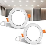 LemonBest 110V Not Dimmable 7W LED Ceiling Light Downlight Recessed Lighting, Superbright Cool White (2)