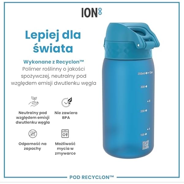 ION8 Детская бутылочка, 350 мл/12 унций, герметичная, легко открывается, безопасный замок, можно мыть в посудомоечной машине, без БФА, ручка для переноски, легко моется, без запаха, синего цвета
