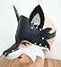 HMILY Steampunk leather animal masks, fox, tiger, wolf masks, Halloween costumes and props (Black and white)