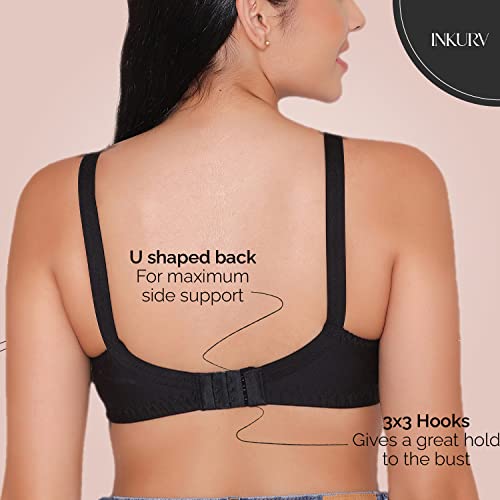 Image of INKURV Full Coverage Bra for Women with Micro Cotton Fabric for Heavy Bust Support