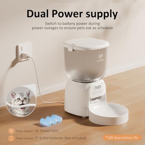 Automatic Cat Feeder: 4L Cat Food Dispenser Timed Precise Auto Feeder Programmable 1-6 Meals- Easy to Clean& Dual Power with Desiccant Bag Keeps Food Fresh- Reliable Pet Feeder for Cats - Image 4