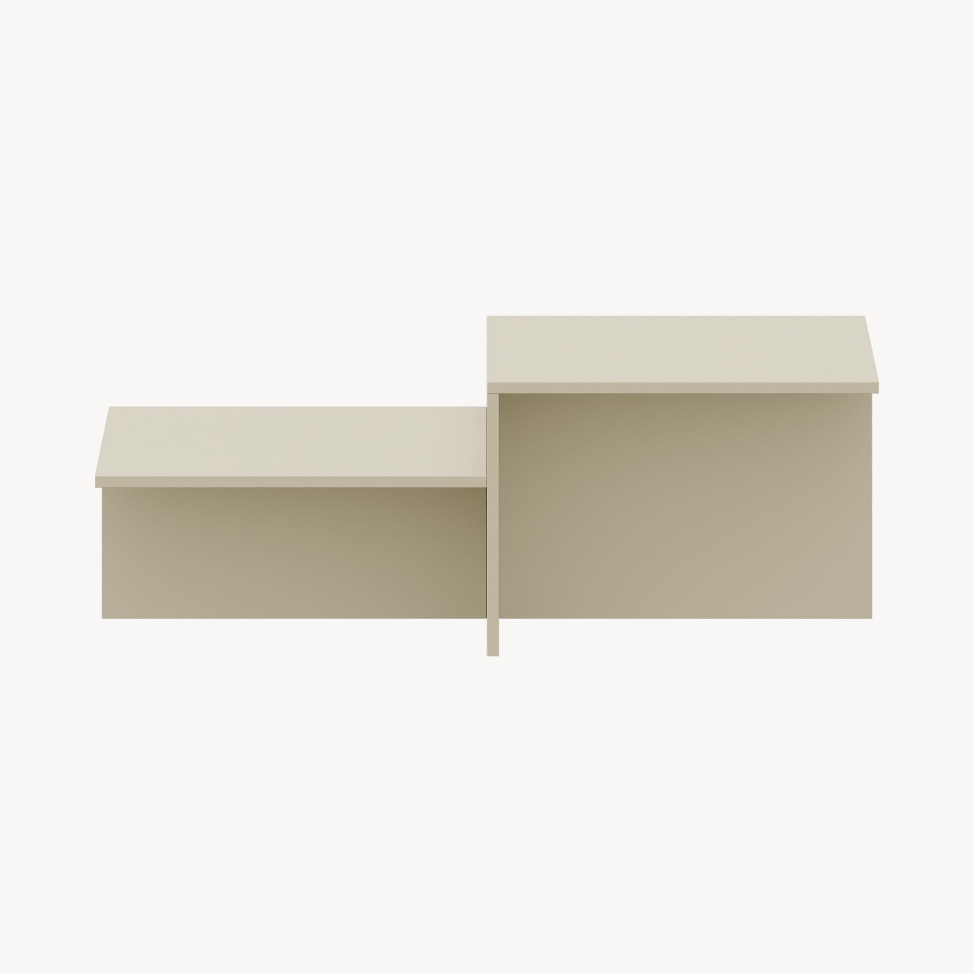 [en.casa] Tavolino Centrale da Salotto Tavolo Basso Moderno a Doppio Livello Tavolino da caffè per Soggiorno Area Living 100x55x35 cm Color Avena Oatmeal