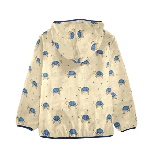 Cartoon Turtle Toddler Fleece Jacket Baby Boys Hooded Zipper Long Sleeve Thick Warm Outerwear 3-10 Years2