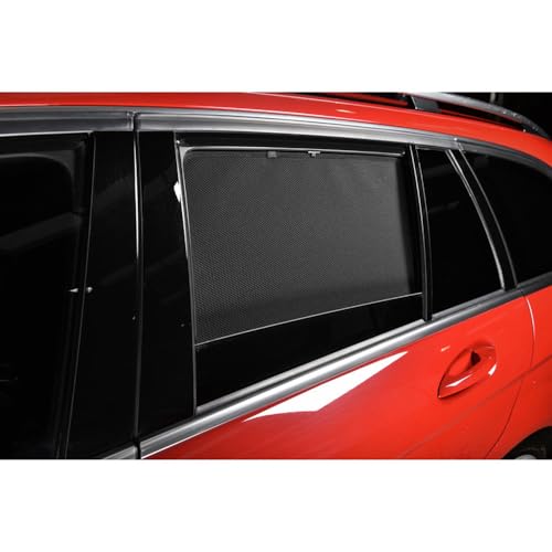CAR SHADES Satz (Hintertüren) kompatibel mit BMW 3er G21 Touring 2019- (4-teilig), Schwarz