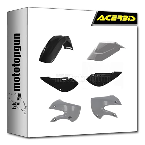 Cache carenage noir gris Acerbis 0007594.319 pour moto Kawasaki KX 65