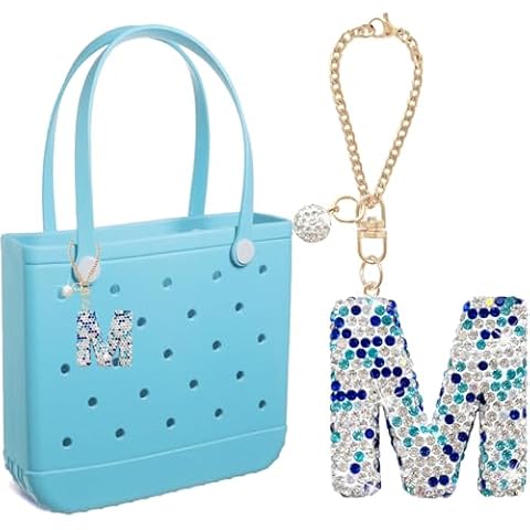 BOAJUNWU Bag Charms for Bogg Bag Accessories,Bogg Bag Charms Keychain for Women Girls,Letter Charms for Beach Tote Bags Cover