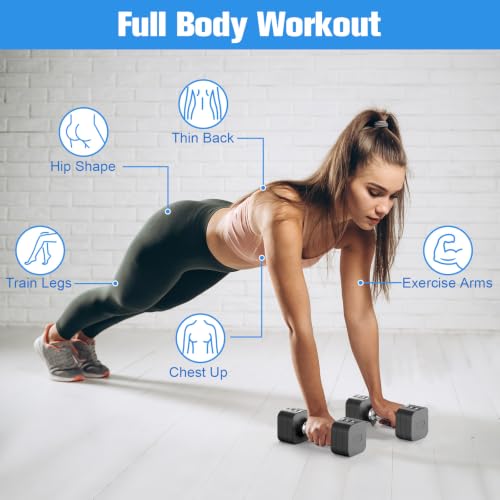 Image of Hezeyferg Adjustable Dumbbell Set,Adjustable Weight Dumbbells for Women /Men | 17.6LB /22LB /26.4LB /30.8LB for Choices, with Multiple Levels, Hand Weights Sets for Home Gym Full Body Workout