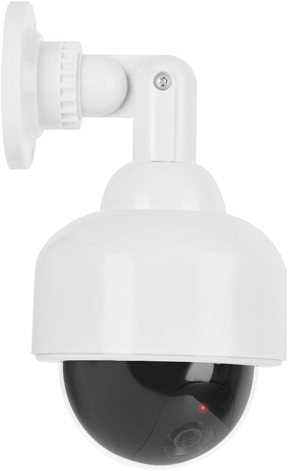 Generic Fake Surveillance Camera Dummy Security Cam with Flashing LED Light High-fidelity Deterrent for Thieves