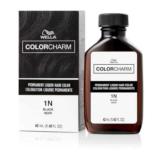 COLORCHARM Permanent Liquid Hair Color for Gray Coverage | 1n Black| 1.4 Fl Oz