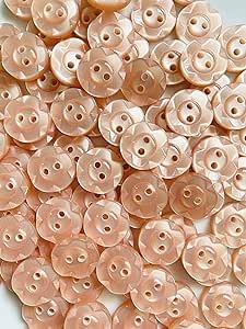 Pack of 50 Fruit Gum Baby Buttons - 11mm, 14mm, 17mm - Assorted Pink Blue Lemon Mint White Lilac Peach Cream - Simply Sew Crafty™ (Peach, 11mm)