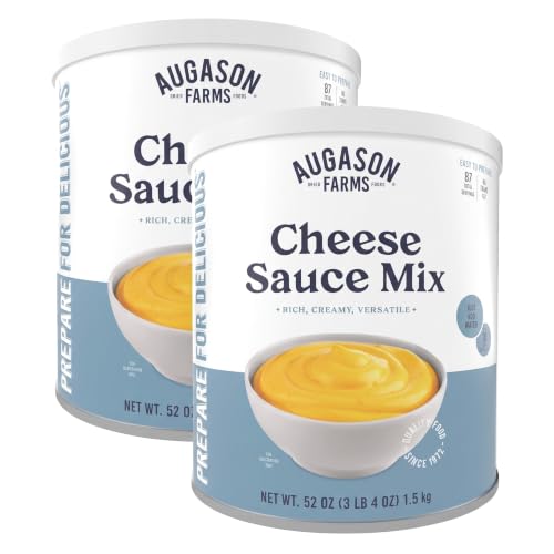 Cheese Sauce Mix Can Emergency Food Supply, 87 Servings, 10 Year Shelf Life - Shelf Stable Cheddar Cheese Powder Canned Food (Pack of 2)