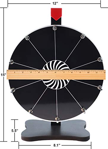Whirl Of Fun 12 Inch Black Prize Wheel-Spinning Wheel For Prizes With Stand, 10 Slots, Customize Erasable Whiteboard Surface, Portable, Tools Included, Made In Usa #TOP4