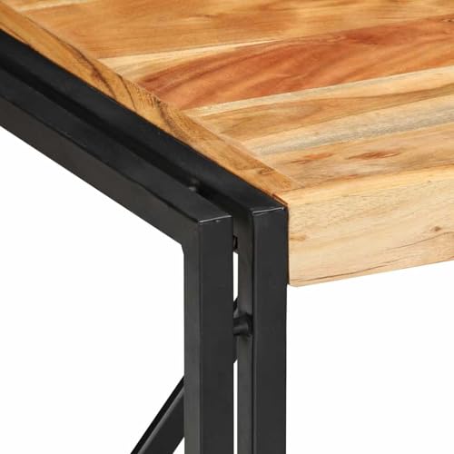 Table basse bois massif acacia 50x50x35 cm pour optimiser l'espace - 8