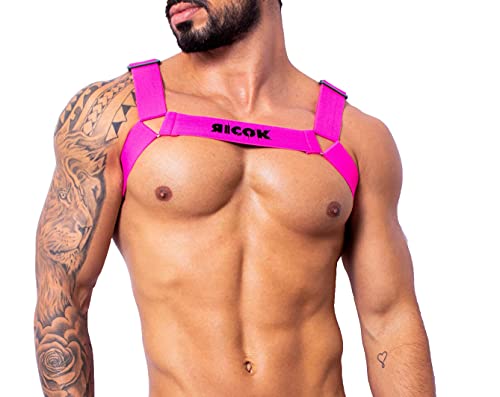 Harnais personnalisé Ricok Couture anti-traction rose pour chien qui tire